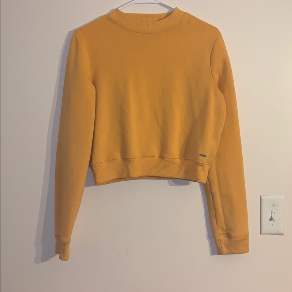 Yellow Cropped sweater Hollister M